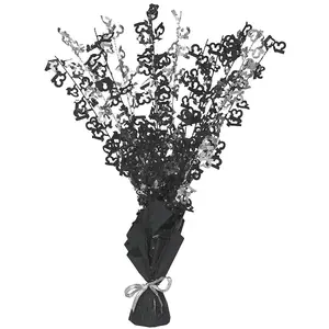 Unique Party Glitz 13th Birthday Balloon Weight Centrepiece Black/Silver (One Size)