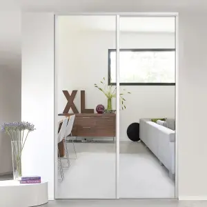 Form Valla Single panel Mirrored Sliding wardrobe door, (H) 2500mm x (W) 622mm