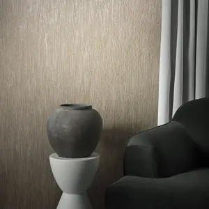 Galerie Earth Collection Brown Textured Waterfall Effect Sheen Wallpaper Roll