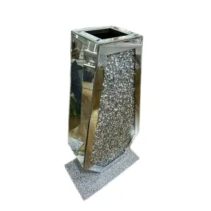 Diamond Crushed Floor Vase Coffin Shaped