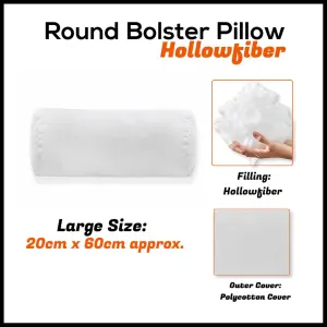 Round Shaped Bolster Pillow White Cushion Long Body Support Orthopaedic cylindrical shape Pillow