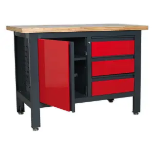 Sealey Workstation With 3 Drawers & Cupboard Heavy Duty 300kg Capacity AP1372B