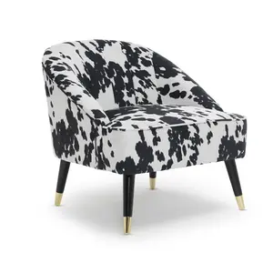 Fabric Cow Print Kensington Slipper Accent Chair