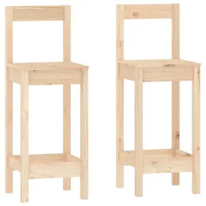 Berkfield 3 Piece Bar Set Solid Wood Pine