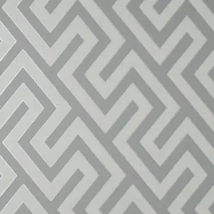 Larson Geometric Grey & Silver Wallpaper FD43071