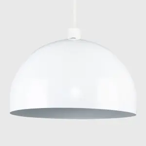 ValueLights Modern Gloss White Metal Dome Ceiling Pendant Light Shade