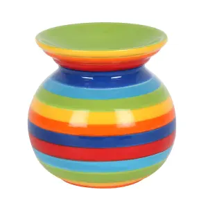 Large Colourful Rainbow Stripe Oil Burner