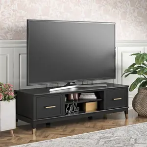 Westerleigh TV-Stand with Doors in Black