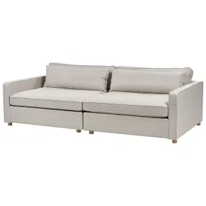 3 Seater Fabric Sofa Beige VINSTRA