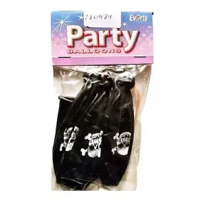 Everts Latex Skull And Crossbones Party Balloons (Pack of 10) Black/White (One Size)