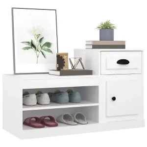 Berkfield Shoe Cabinet White 100x42x60 cm Engineered Wood