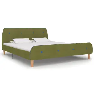 Berkfield Bed Frame Green Fabric 150x200 cm 5FT King Size