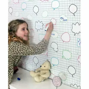 Arthouse Wipeable Wallpaper Whiteboard Note Memo Drawing Board Nursery Bedroom Speech Bubbles 920003