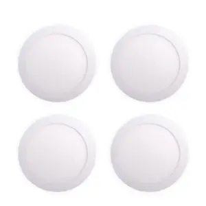 18W Recessed Round LED Mini Panel 220mm diameter (Hole Size 205mm), 4000K (Pack of 4)