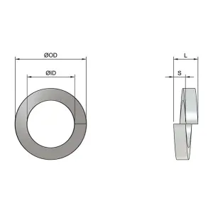 M6 Rectangular Section Spring Locking Washers Bright Zinc Plated DIN 127B Pack of 100