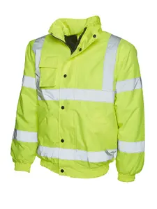 Uneek - Unisex High Visibility Bomber Jacket - 2016/425 Category II - Yellow - Size 3XL