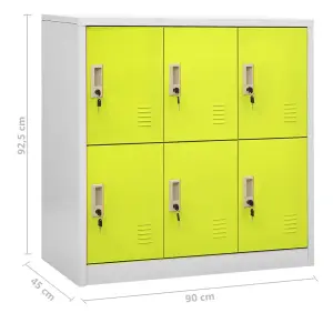 Berkfield Locker Cabinets 5 pcs Light Grey and Green 90x45x92.5 cm Steel