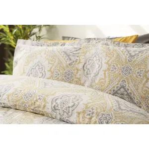 Belledorm Maya Paisley Duvet Cover Set White/Grey/Oyster (Superking)