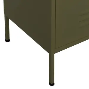 Berkfield Storage Cabinet Olive Green 80x35x101.5 cm Steel