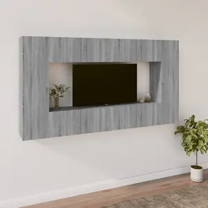 Berkfield 8 Piece TV Cabinet Set Grey Sonoma Engineered Wood