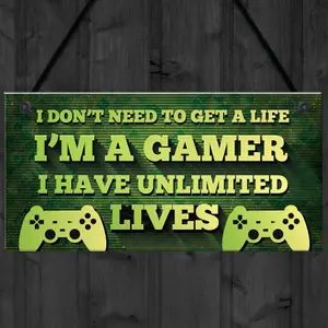 Gaming Sign Bedroom Accessories Hanging Sign For Boys Bedroom Gift For Gamer