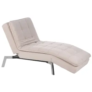 Velvet Chaise Lounge Beige LOIRET