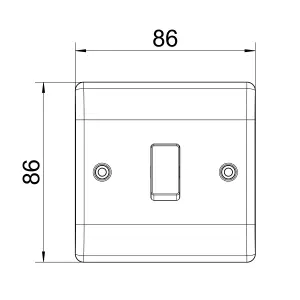 BG 16A 2 way 1 gang Light switch Gloss Chrome effect