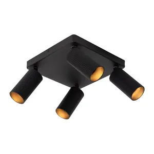 Lucide Clubs Modern Ceiling Spotlight - 4xGU10 - Black