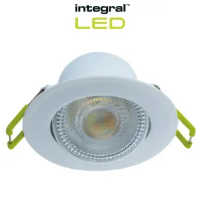 LED Downlights IP44 Tiltable 5.5W 550LM 3000/4000/6500K Switchable CCT Dimmable - White (2 Pack)