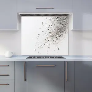 Glittering Tranquility: Pure White Premium Glass Kitchen Splashback W900mm x H650mm