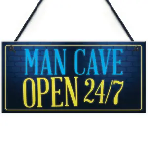 Red Ocean Man Cave Signs And Plaques Neon Effect Shed Sign Door Wall Plaque Dad Grandad Gift