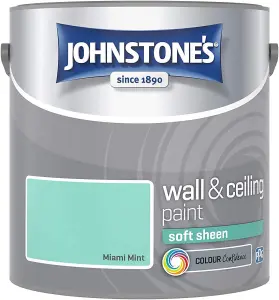 Johnstone's Wall & Ceiling Miami Mint Soft Sheen Paint - 2.5L