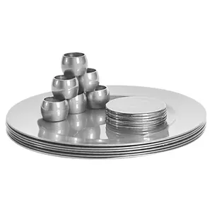 Metallic Charger Plates Set - Silver - 18pc - Decorative Dinner Set by Harbour Housewares