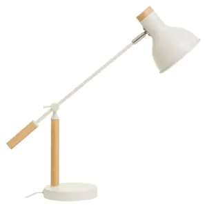 Interiors by Premier Matte White Table Lamp, Easy to Assemble Bedside Table Light, Eco-friendly Lamp for Table Living Room