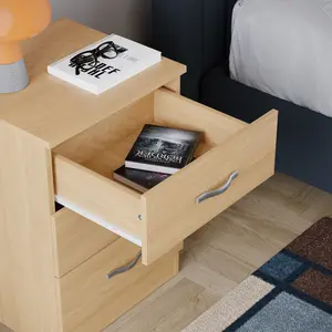 Maybery 3 - Drawer Bedside Table Nightstand Pine