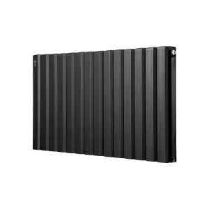 Aluminum Designer Horizontal Radiator Compatible with Heat pump. "Pioneer Plus " Black. 1000 mm.500mm. Btu/hr:6183.