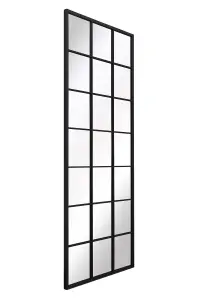 MirrorOutlet - The Genestra - Black Modern Window Garden Wall Mirror 79" X 31" (200 x 80 cm)