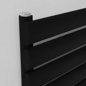 Agadon Neo Horizontal Designer Radiator 584 x 1000 mm Textured Black - 2147 BTU - 10 Years Guarantee