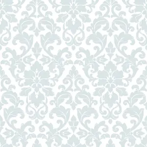 Galerie Stripes And Damask 2 Blue Velvet Damask Smooth Wallpaper