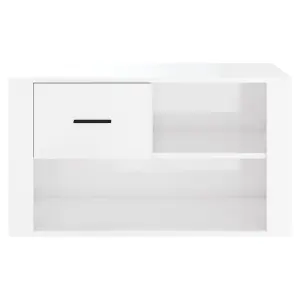 Berkfield Shoe Cabinet High Gloss White 80x35x45 cm Engineered Wood