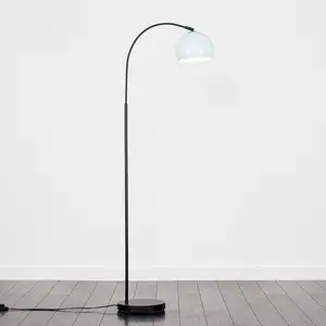 Derosier 152cm Arched Floor Lamp Black / Pale Blue