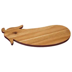 Interiors by Premier Aubergine Design Chopping Board with Brown Edge, Acacia Wood Cutting Board For Kitchen, Wood Chopping Board