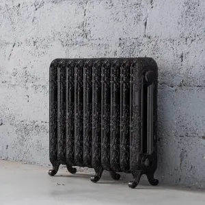 Arroll Daisy Cast iron Black 10 Column Radiator, (W)684mm x (H)597mm