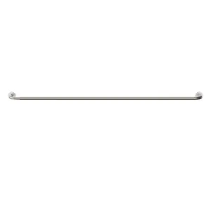 GoodHome Athens Satin Grey Nickel effect Extendable Single curtain pole set, (L)1200mm-2100mm (Dia)19mm