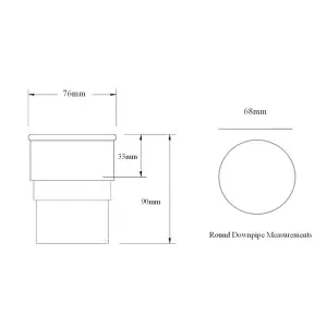 Anthracite Grey Round 68mm Downpipe Straight Connector, Freeflow Rain Water Systems