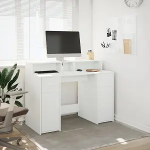 Berkfield Desk with LED Lights White 120x55x91 cm Engineered Wood