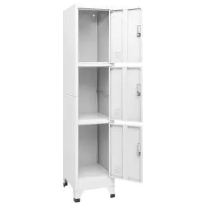 Berkfield Locker Cabinet with 3 Compartments 38x45x180 cm