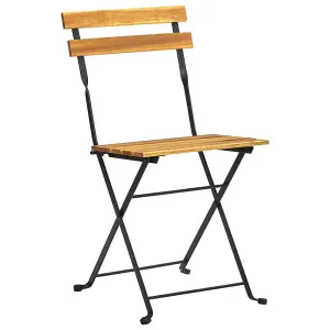 Berkfield Folding Garden Chairs 2 pcs Steel and Solid Acacia Wood