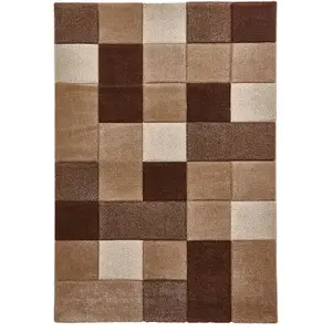 Handmade Geometric Beige/Brown Rug-160cm X 220cm