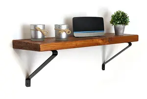 Reclaimed Wooden Shelf with Bracket GALA 9" 220mm - Colour Light Oak - Length 20cm